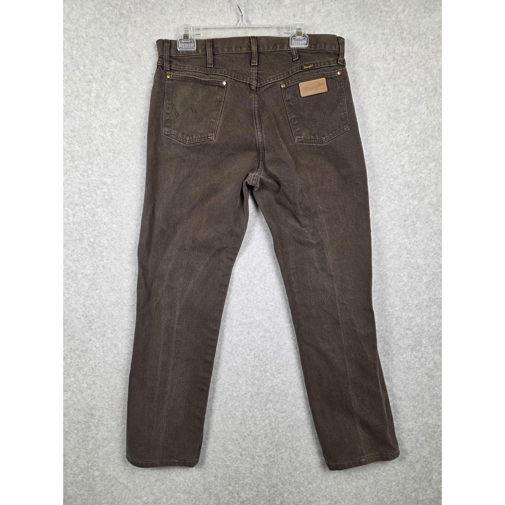 Wrangler Jeans Mens 35x32 Brown Cowboy Cut 13MWZKL Original Fit‎ Denim Western - Picture 2 of 9